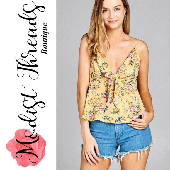 Modist Threads Tops - Floral Print Woven Cami Top